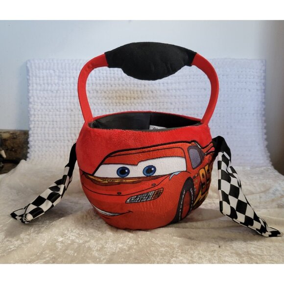 Disney Pixar Flipeez CARS Plush Basket Lightning McQueen Flags Flip Halloween EU - Picture 1 of 11